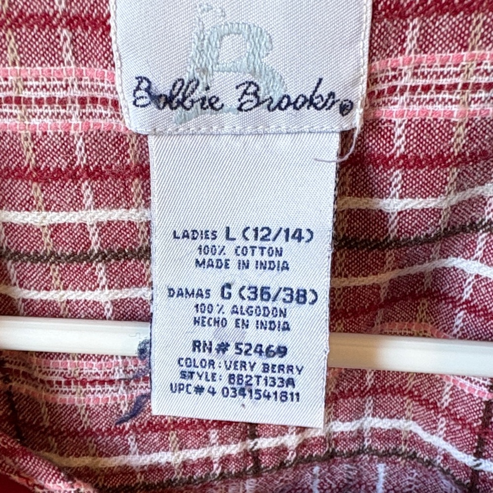 Bobby Brooks Floral Embroidered‎ Plaid Fabric - Picture 3 of 9